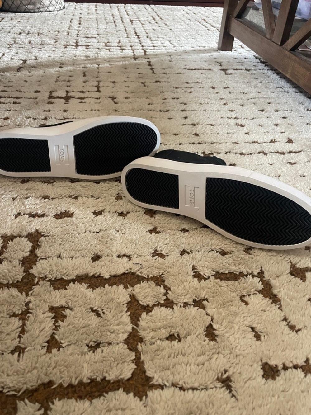 TOMS Black Slip-On Suede Sneakers with White Soles. Brand new Size 7.5 - Picture 2 of 2
